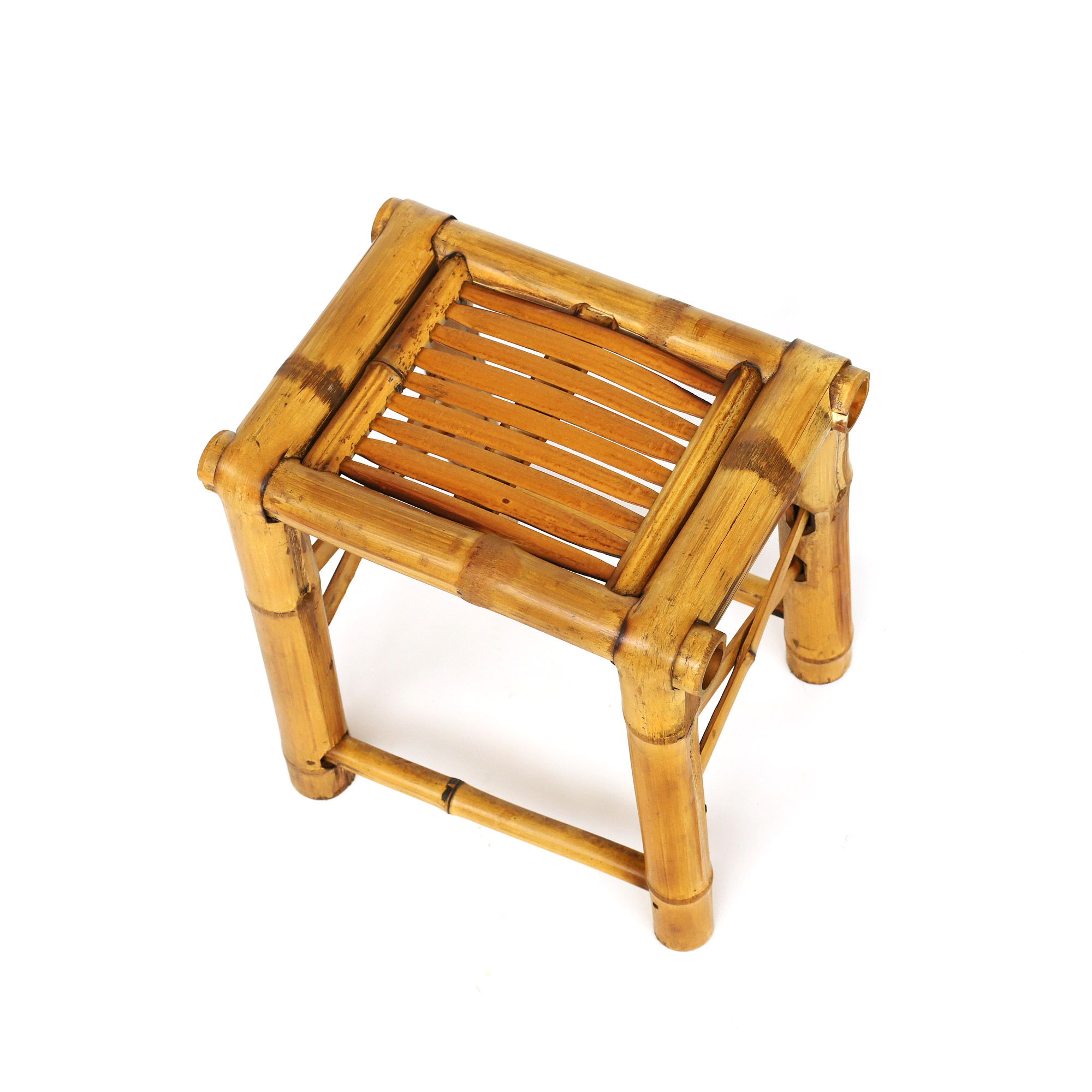 Bambus-Hocker, natur, H 52 cm, 43 cm, L 31 cm von fischer's lagerhaus