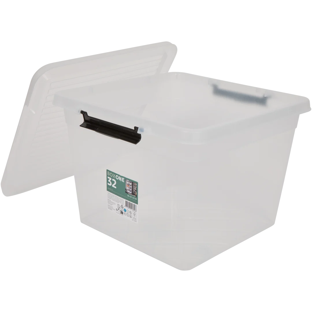 Opbergbox met klemdeksel 32 liter | 39 x 39 x 26 cm