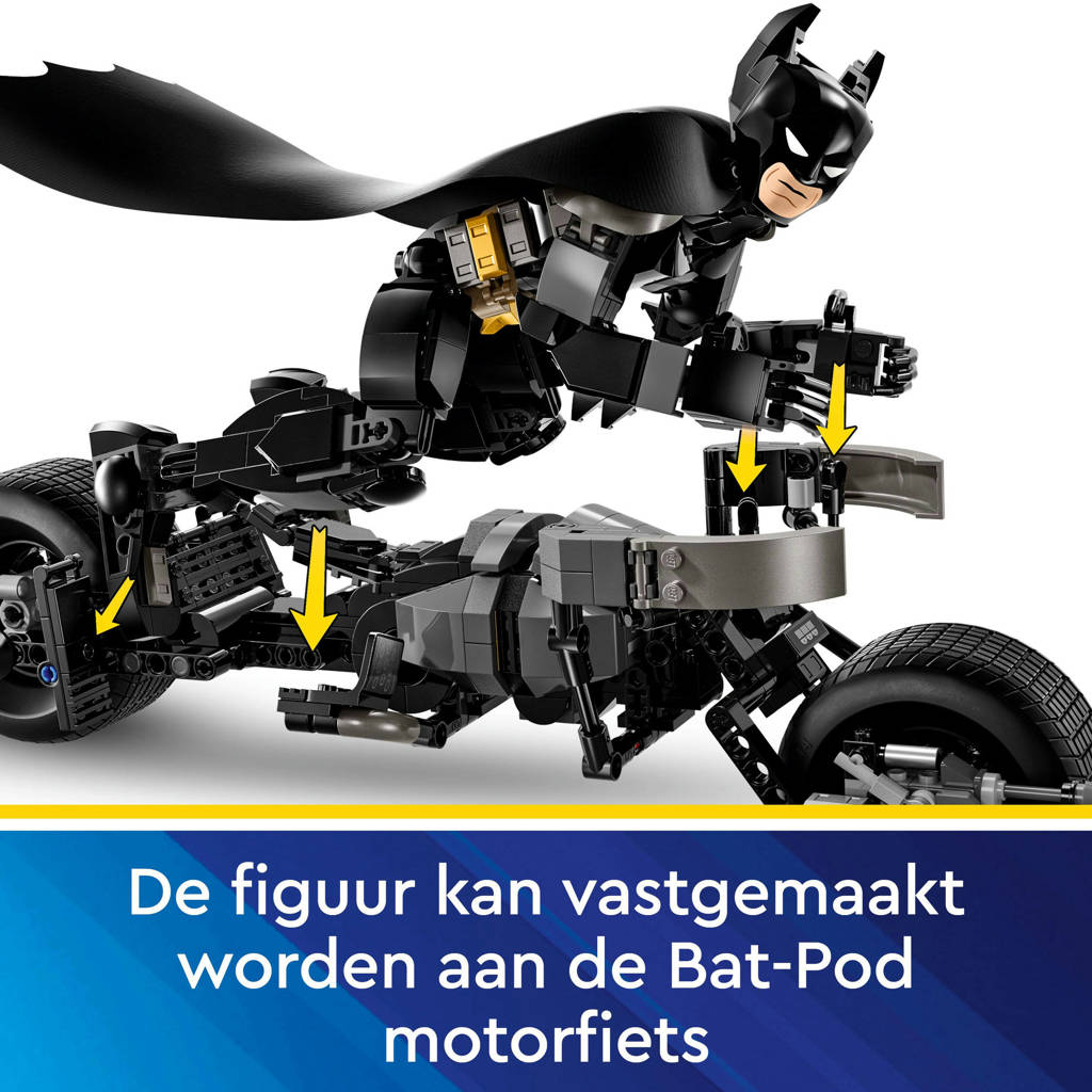 Toffe set!DC Batman: Batman bouwfiguur en de Bat-Pod motor Superheld Speelgoed voor Kinderen 76273