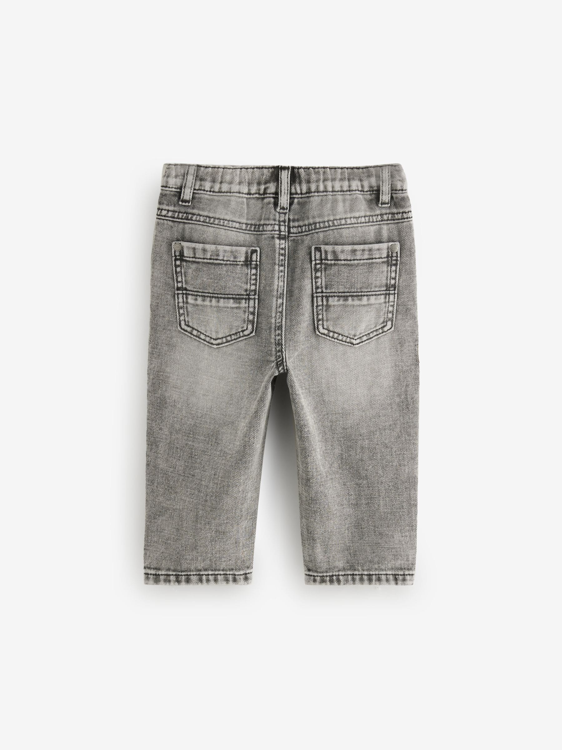 Grijs denim - Jeans met geplooide voorkant (3mnd-7jr)