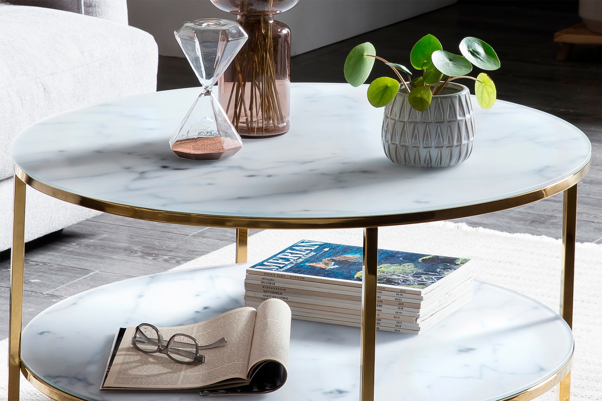 SalesFever Couchtisch »Caorle Coffeetable im minimalistischen Stil« Eleganz trifft Stil: Tischplatten in Marmoroptik