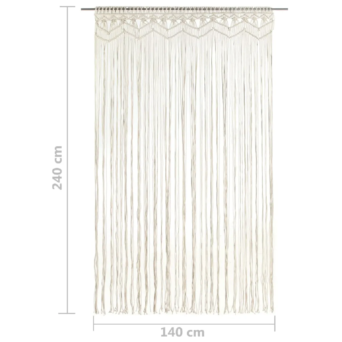 VidaXL Rideau en macramé 140x240 cm - Coton