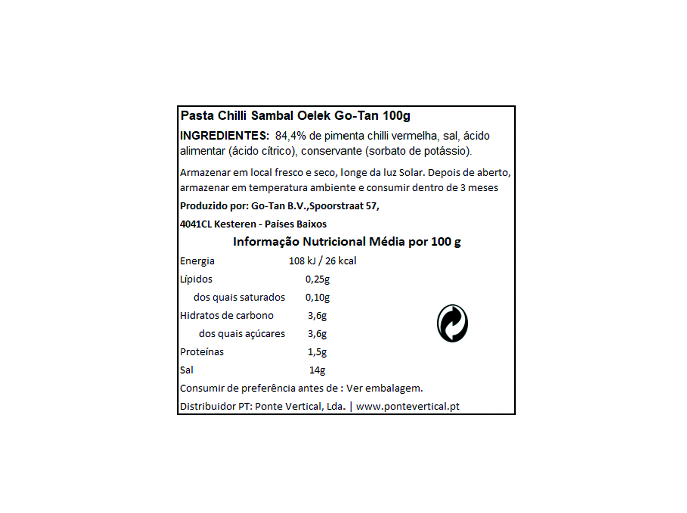 MOLHOS GO TAN SAMBAL OELEK 100GRS