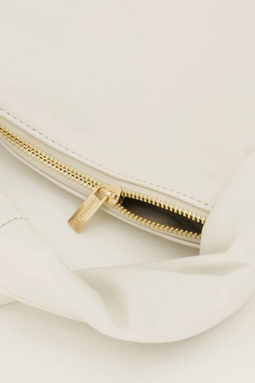 Crème leather look handtas