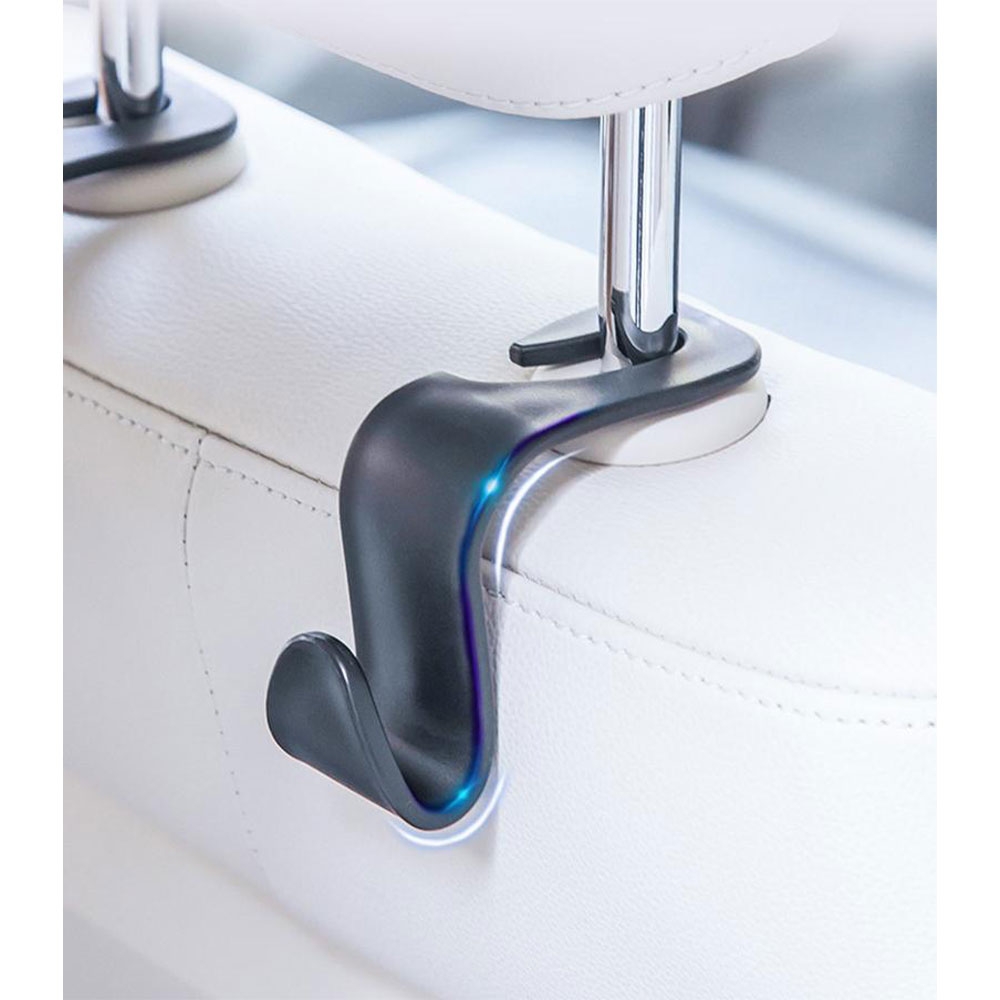 (2er Set) Universal Auto Kopfstütze Haken Organizer Tasche Gepäckhalterung (bis 10kg belastbar) - Schwarz
