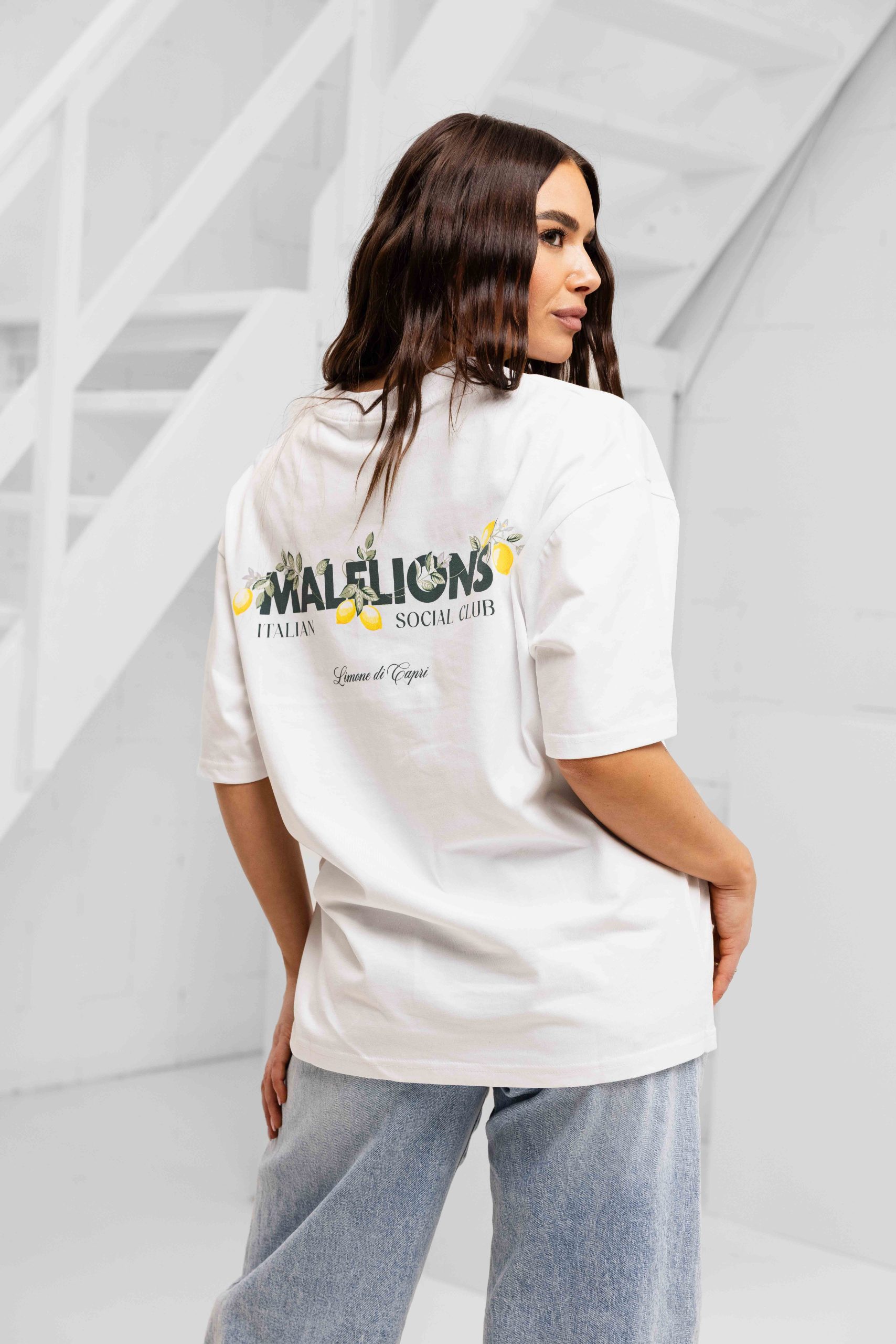 Malelions Limone Di Capri T-Shirt Dames Wit