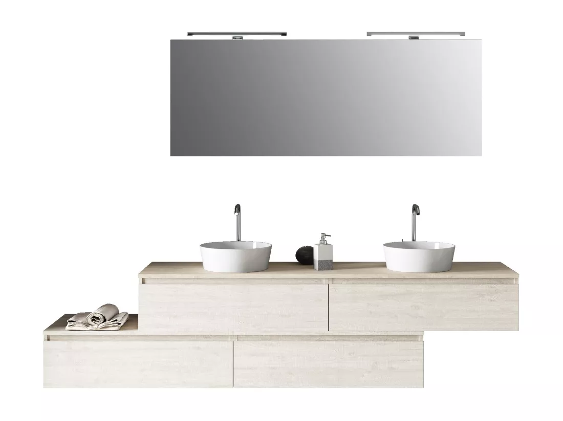 Ensemble de salle de bain double vasque 9 pièces ASTRA sherwood