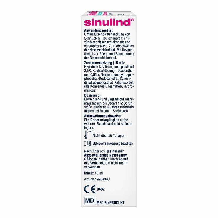 sinulind Abschwellendes Nasenspray, 15 ml