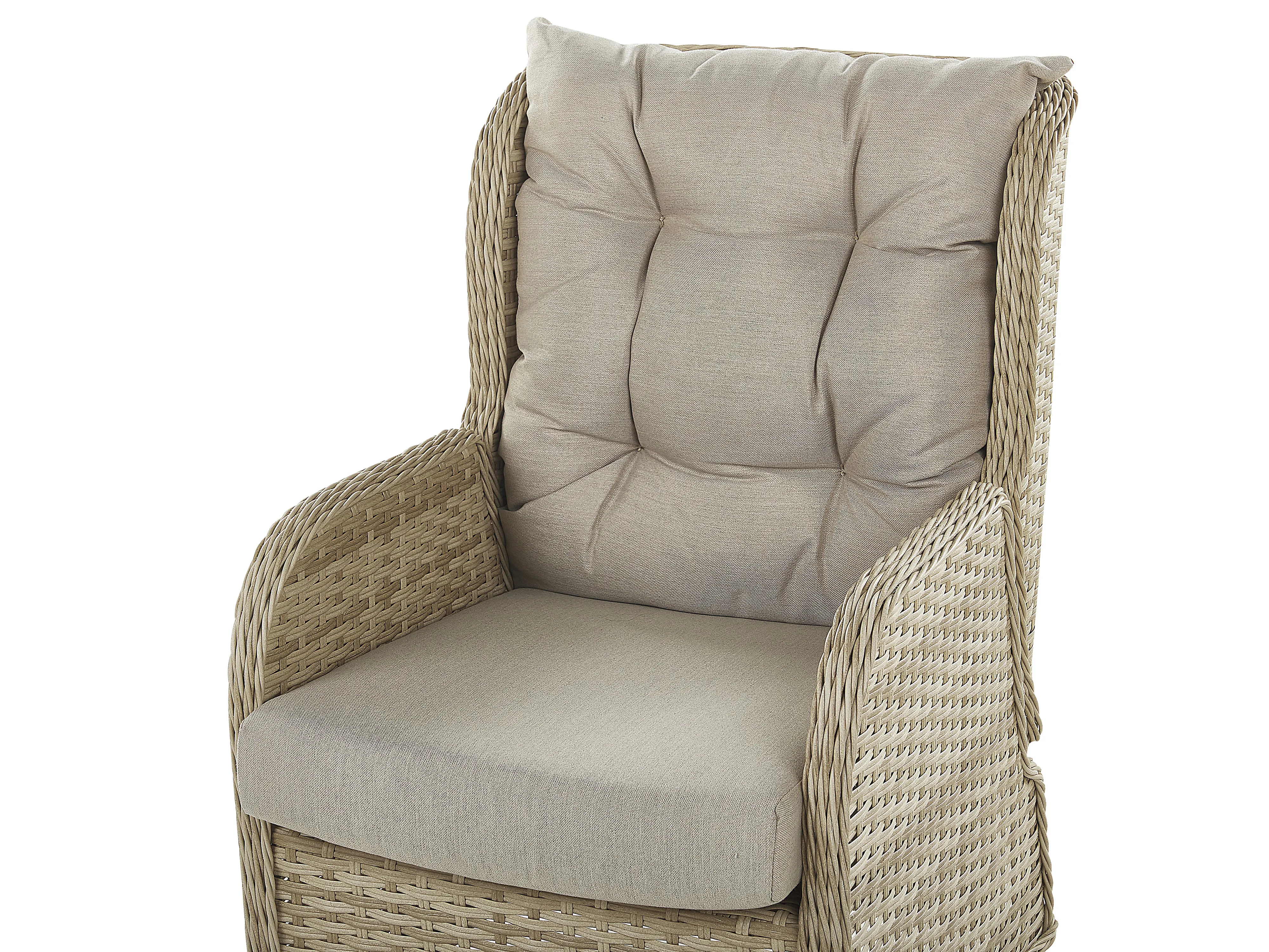 Loungeset met tafel en ottomaan 2-zits PONZA PE rotan Beige