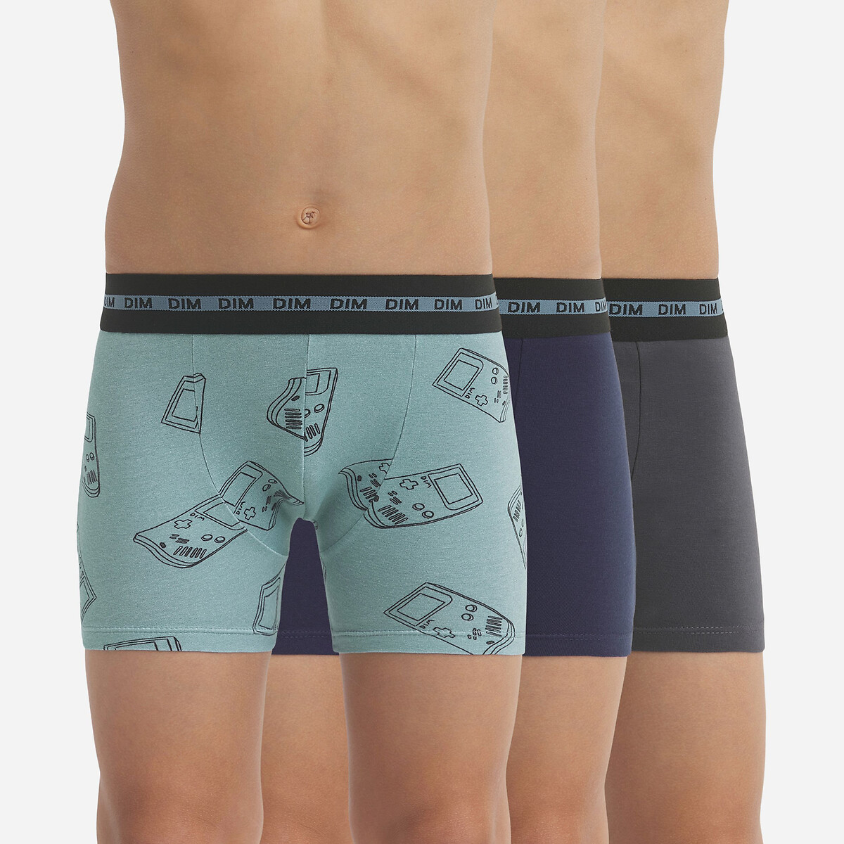 DIM<br>Conjunto de 3 cuecas boxer de algodão elástico