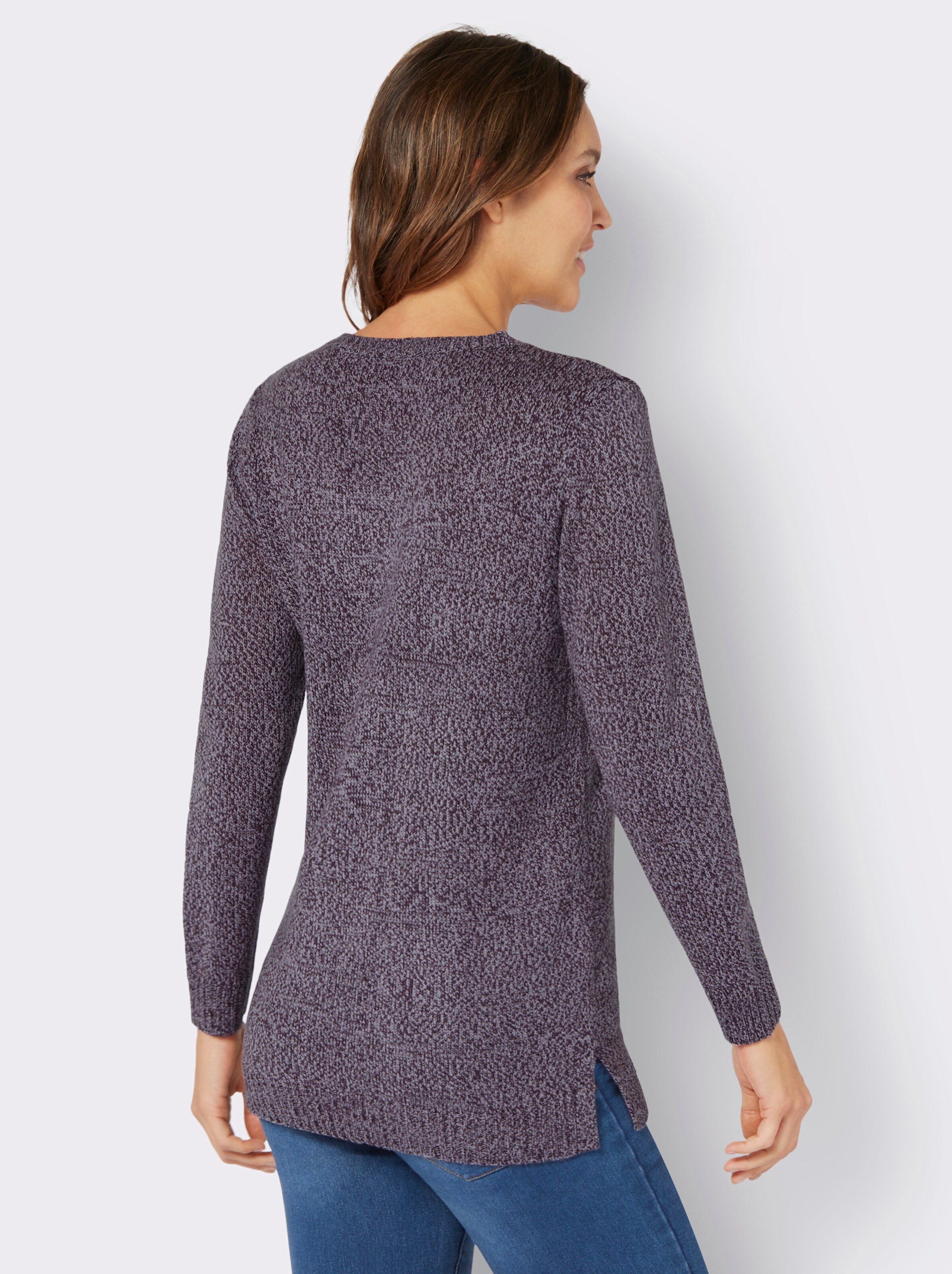 Longpullover aus Melange-Garn