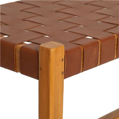 Banc en teck assise en cuir