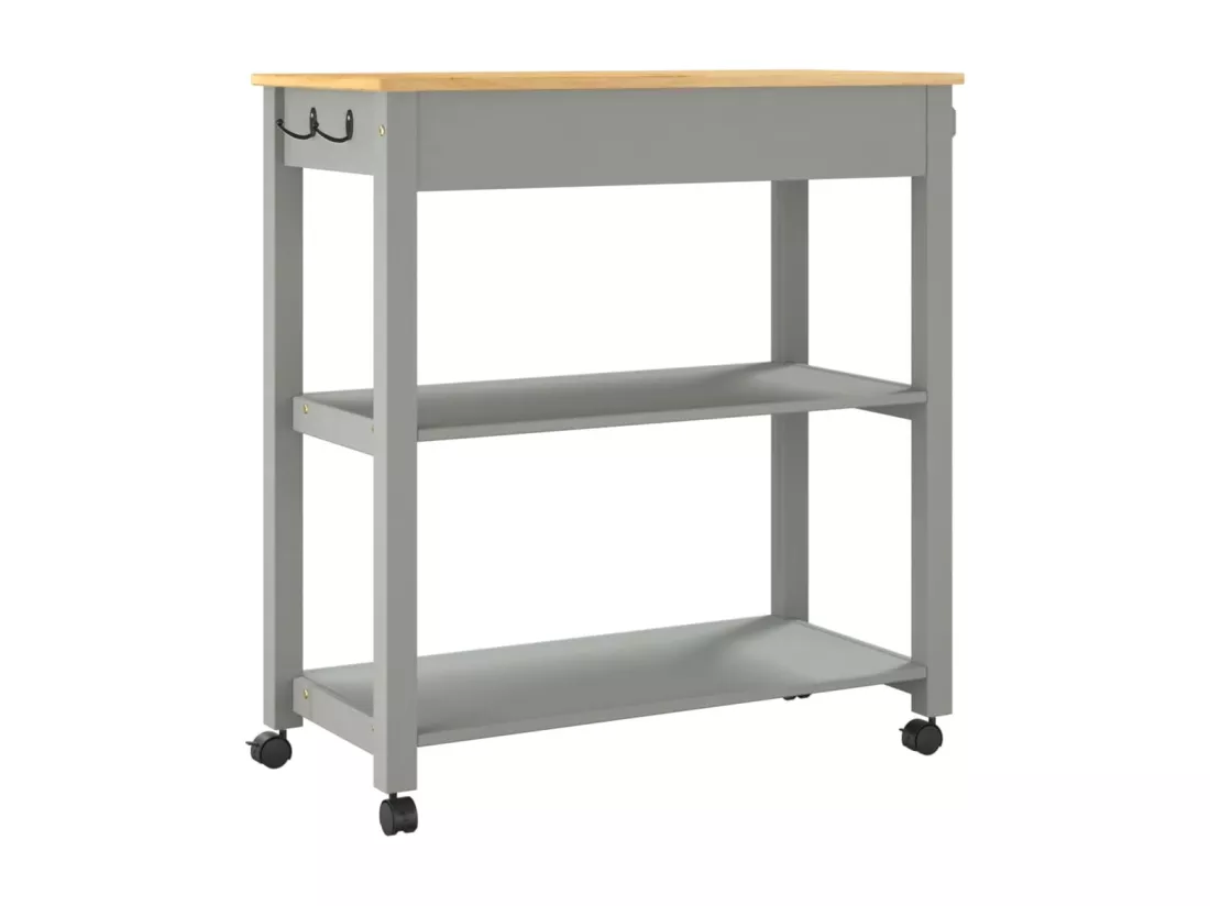 Chariot de cuisine MONZA 84x40x90 cm bois massif de pin
