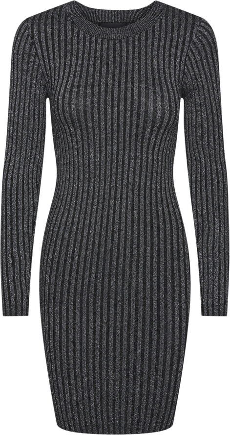 Pieces PCCRISTA LS LUREX O-NECK KNIT DRESS Striber/tern