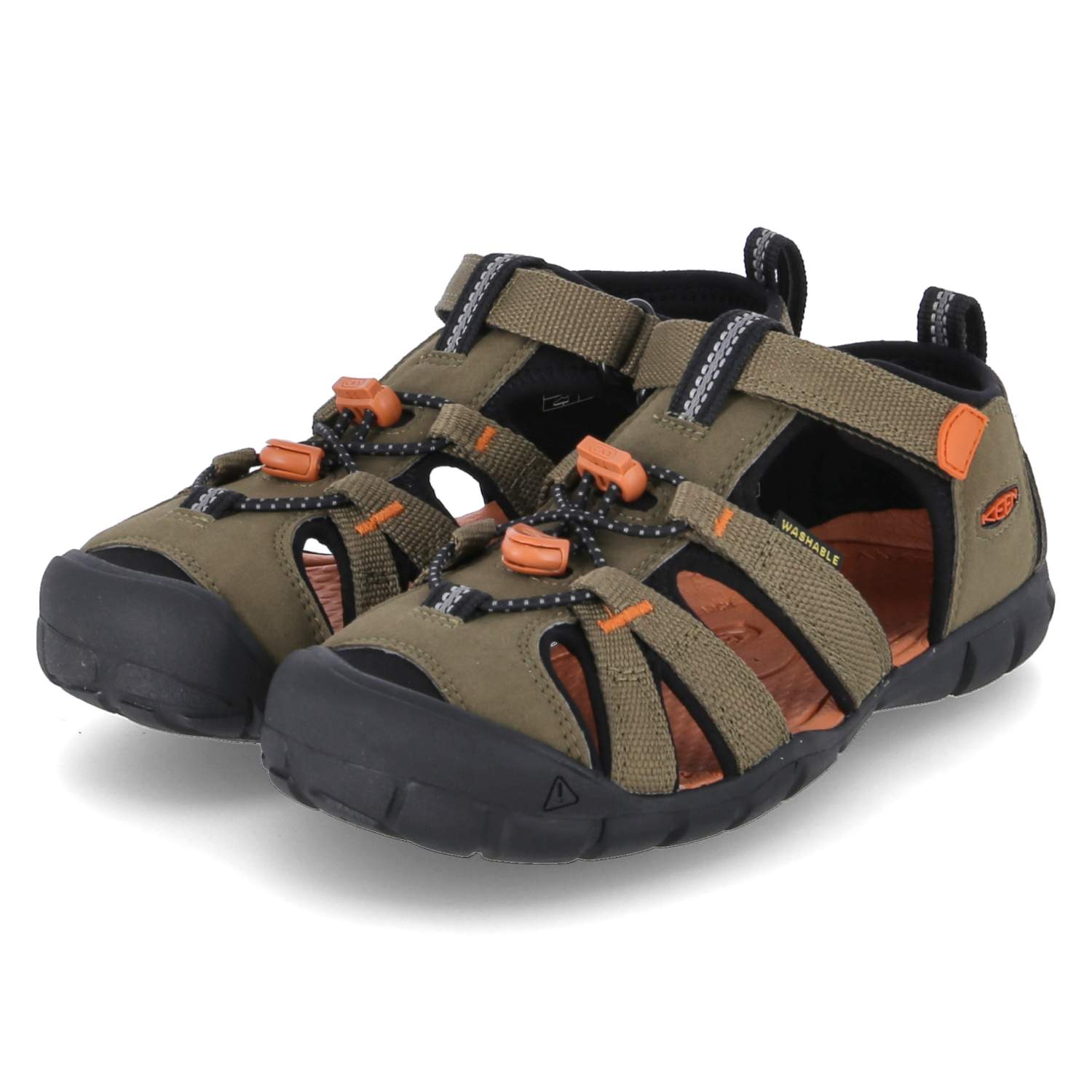 Keen Outdoorsandalen SEACAMP II CNX - dark olive/gold flame