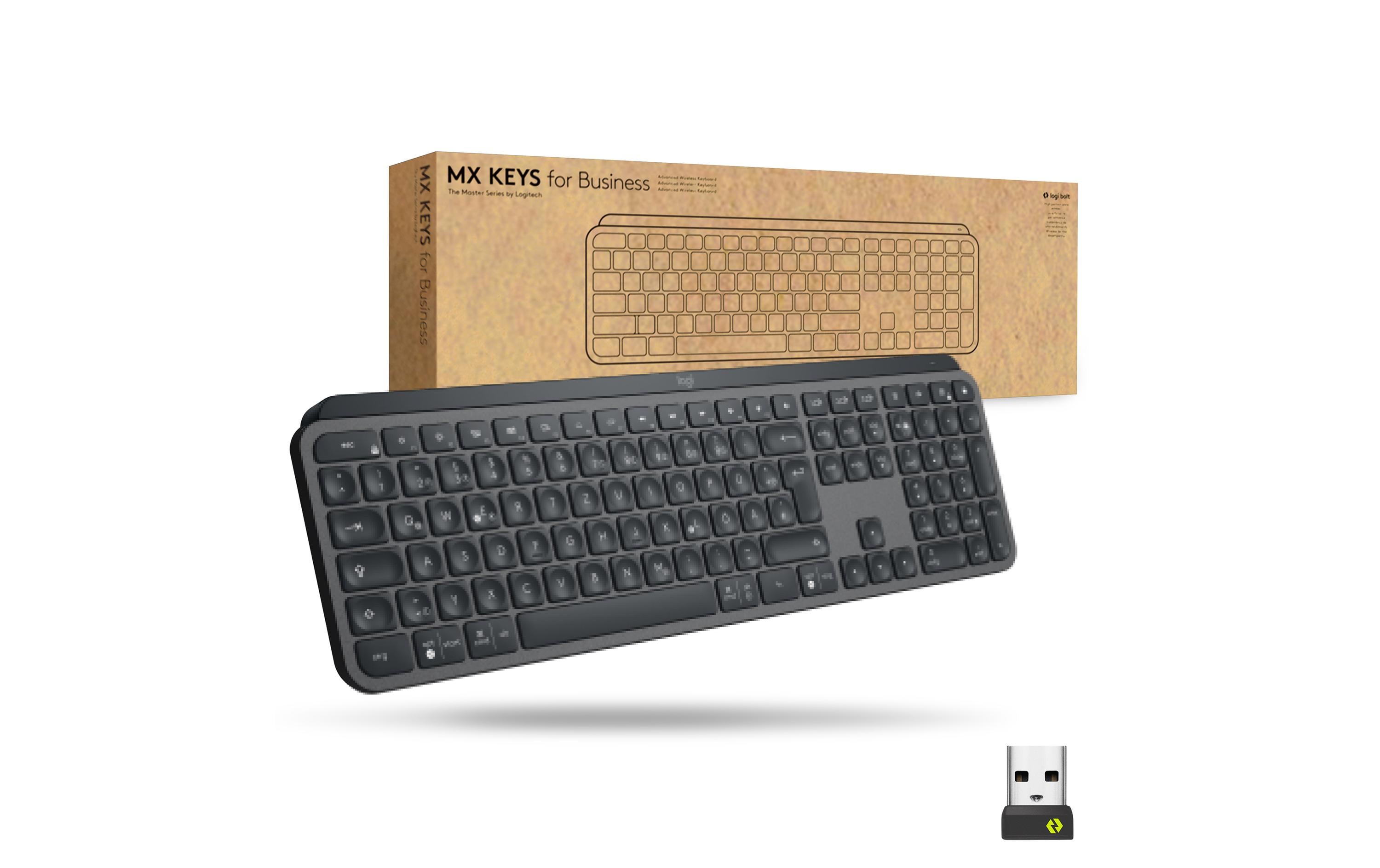 Tastatur Mx Keys for Business<br>Komfortable Business-Tastatur mit «Logitech Flow»-Technologie und Logi Bolt Empfänger