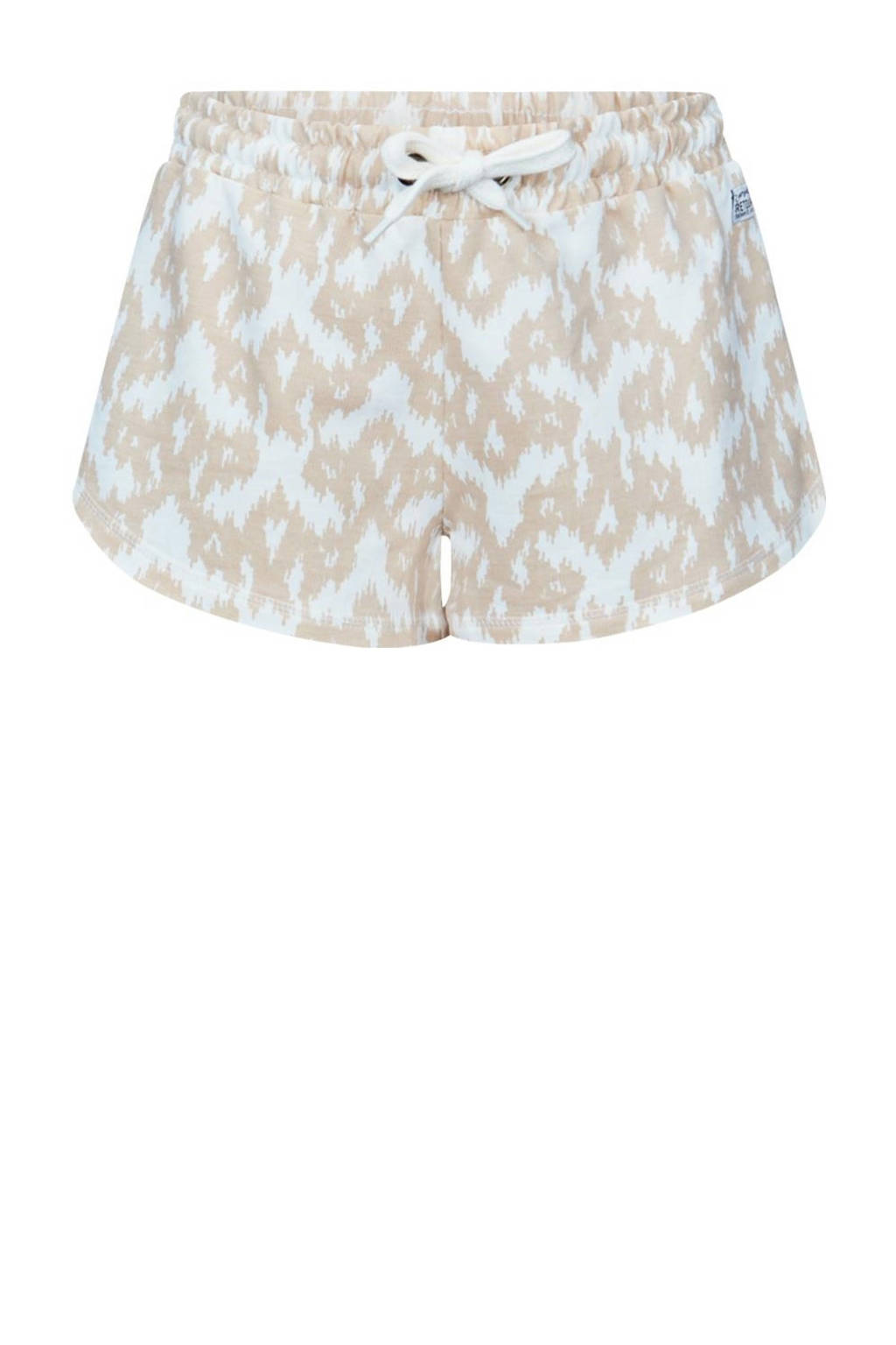 Retour Jeans casual short Rebecca met all over print beige/wit