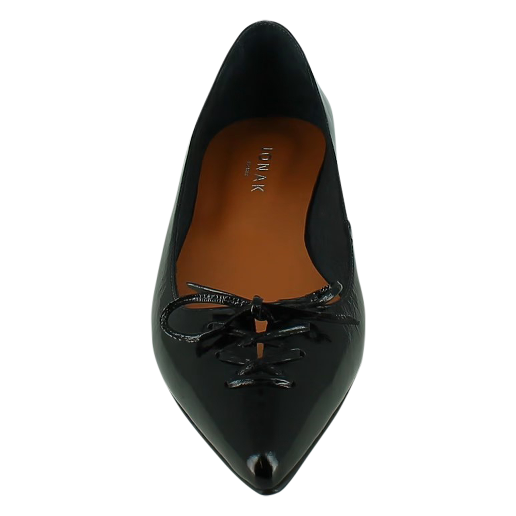 DAMY - Ballerines pointues à lacets en cuir | Noir