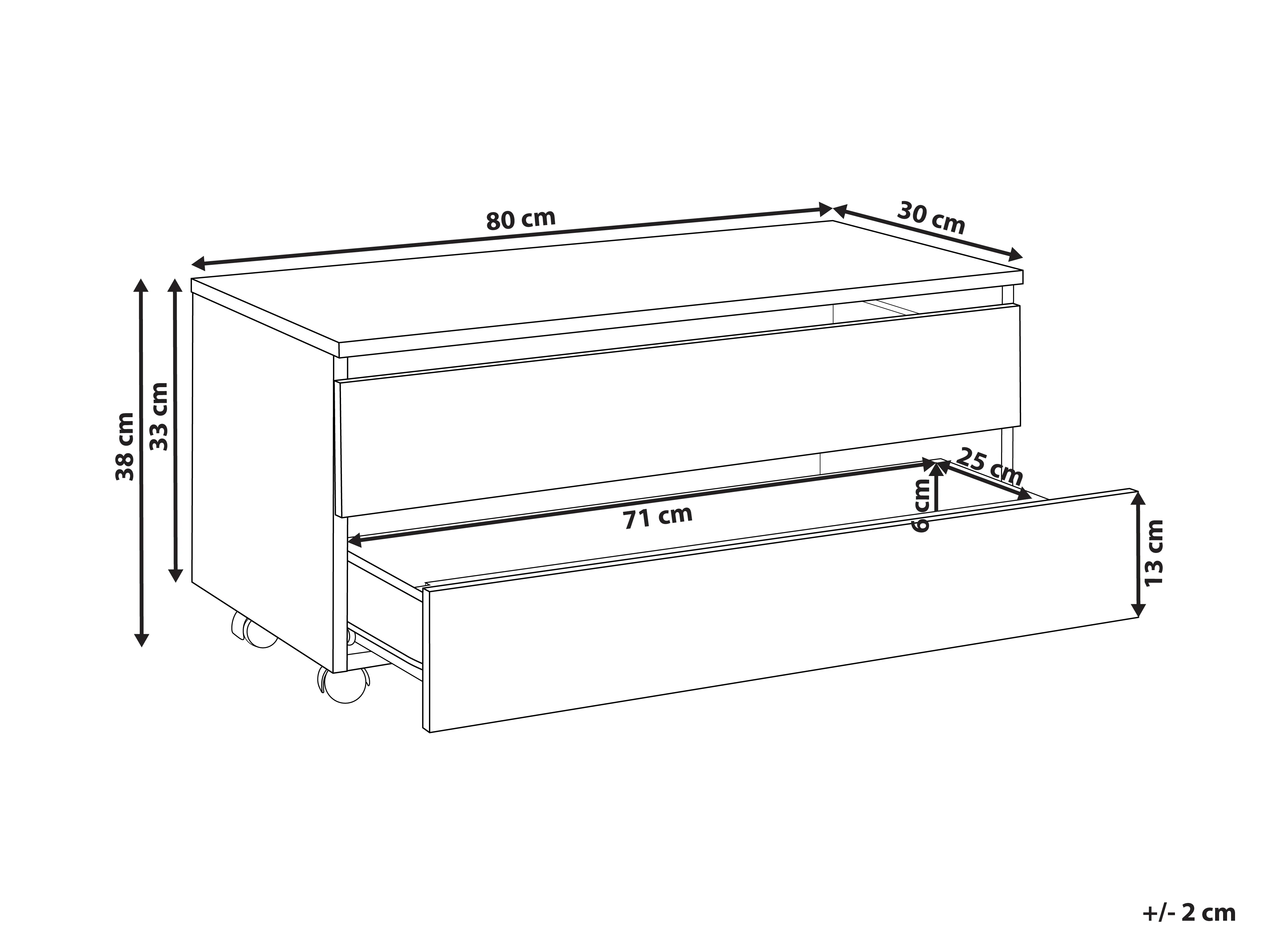 Badkamermeubel TERESINA met wielen 80 cm Zwart