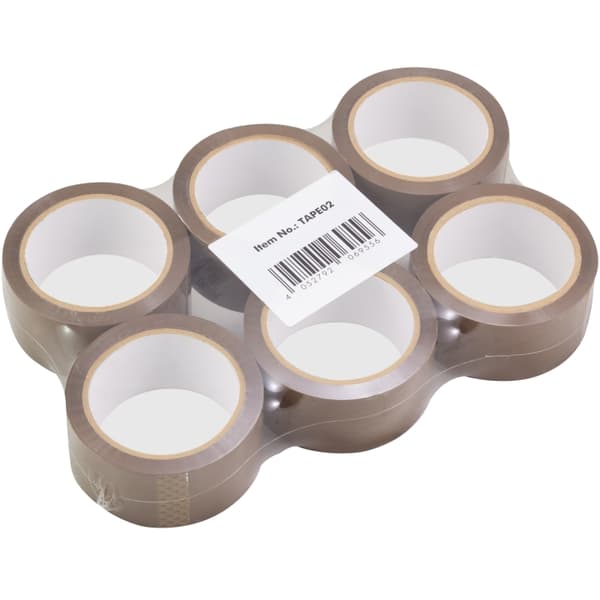 LogiLink Pakketape Quiet 48 mm x 66 m, brun 6-pakning