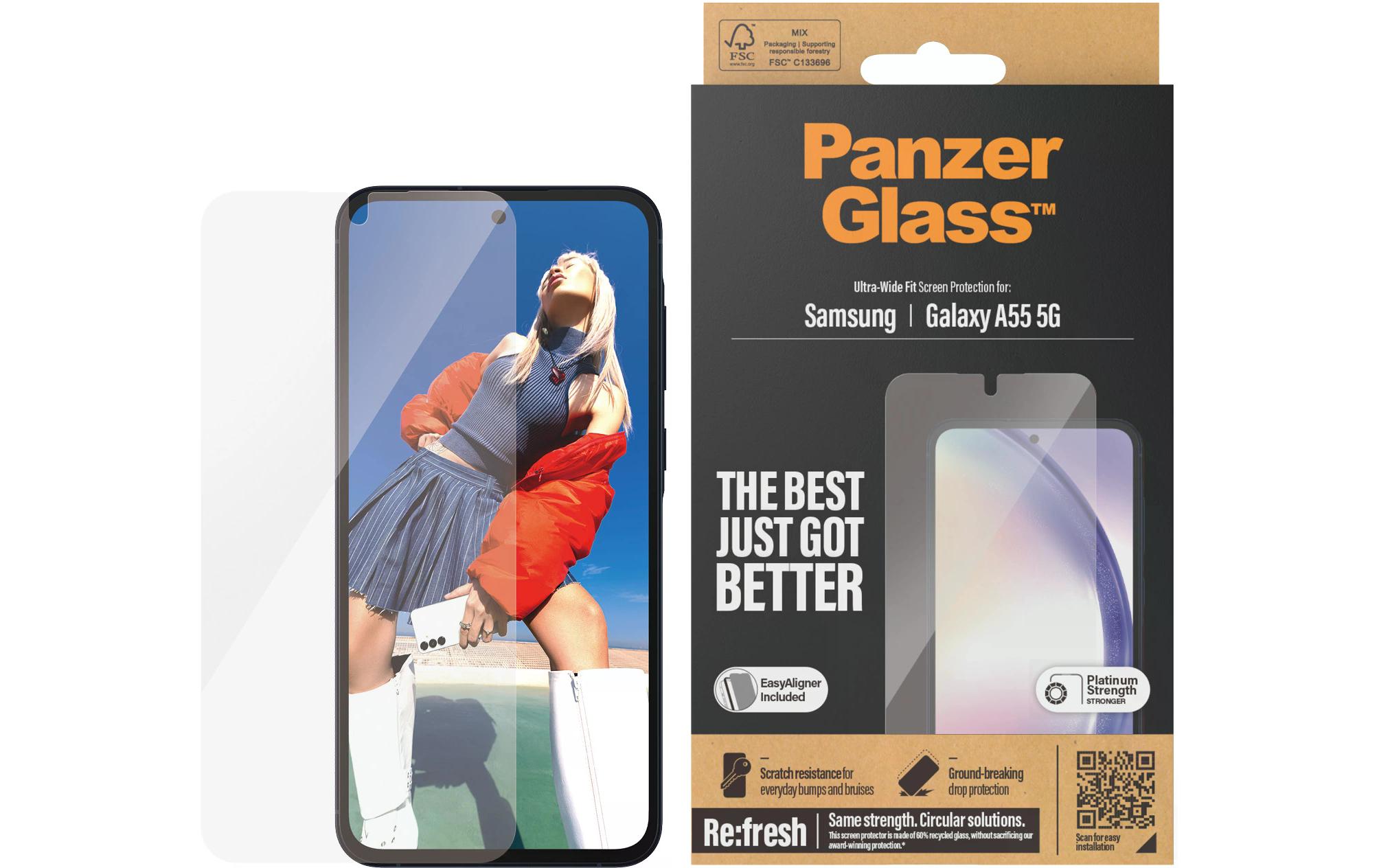 Displayschutz Ultra Wide Fit Galaxy A55 5GDisplay-Schutzfolie für das Samsung Galaxy A55 5G