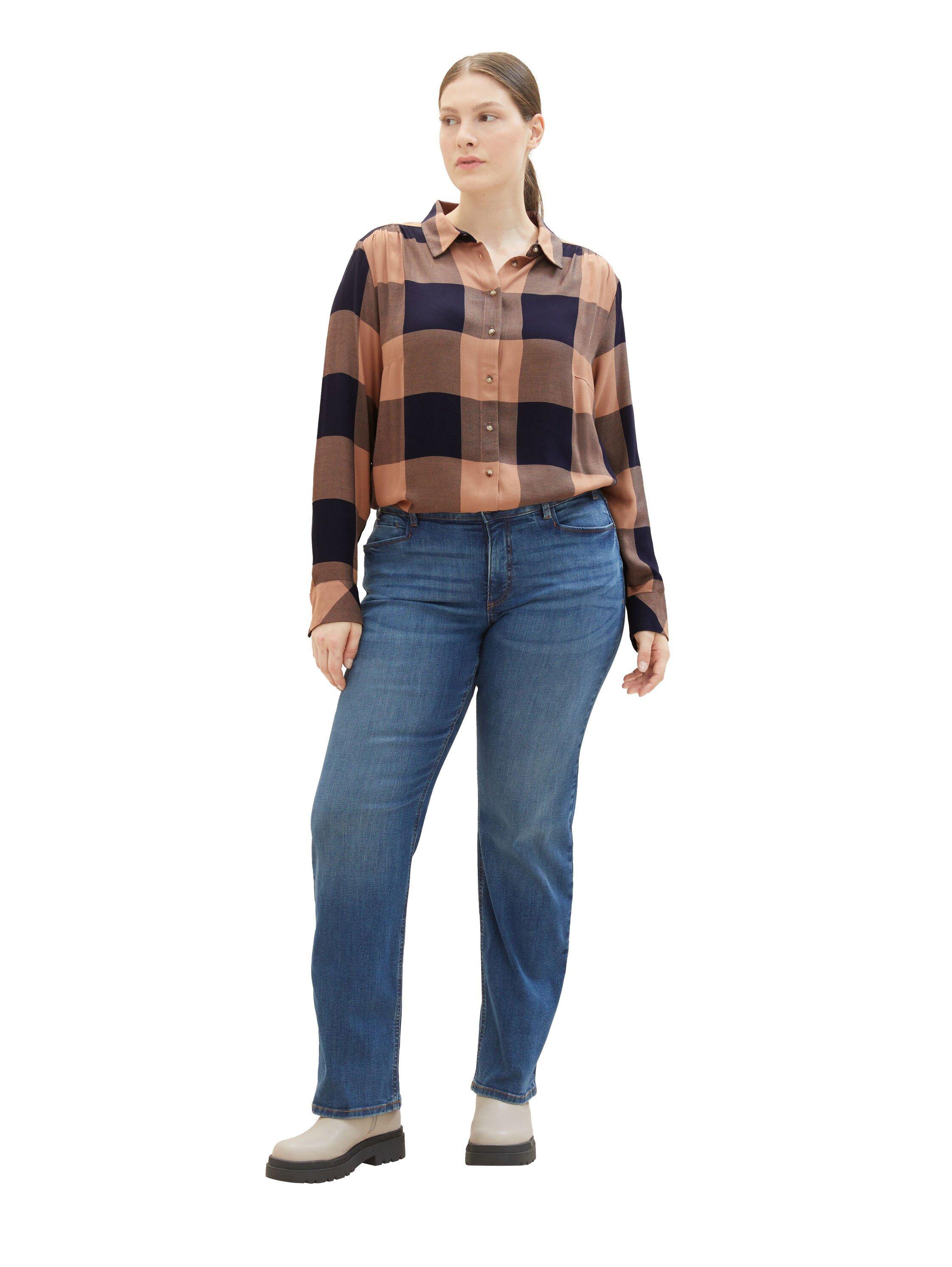 Bluse mit Karomuster, aus Viskose