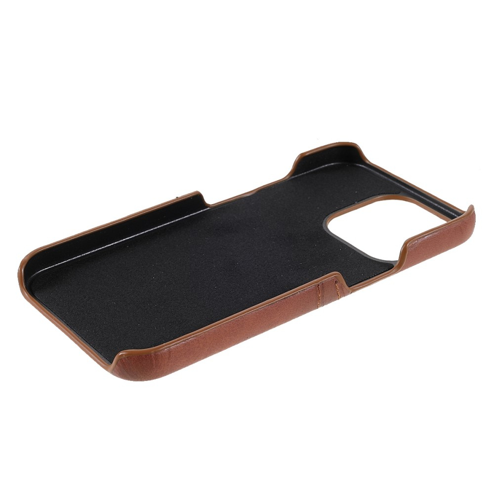 iPhone 13 Pro Leder Hülle Snap Case   Kartenfach - Braun