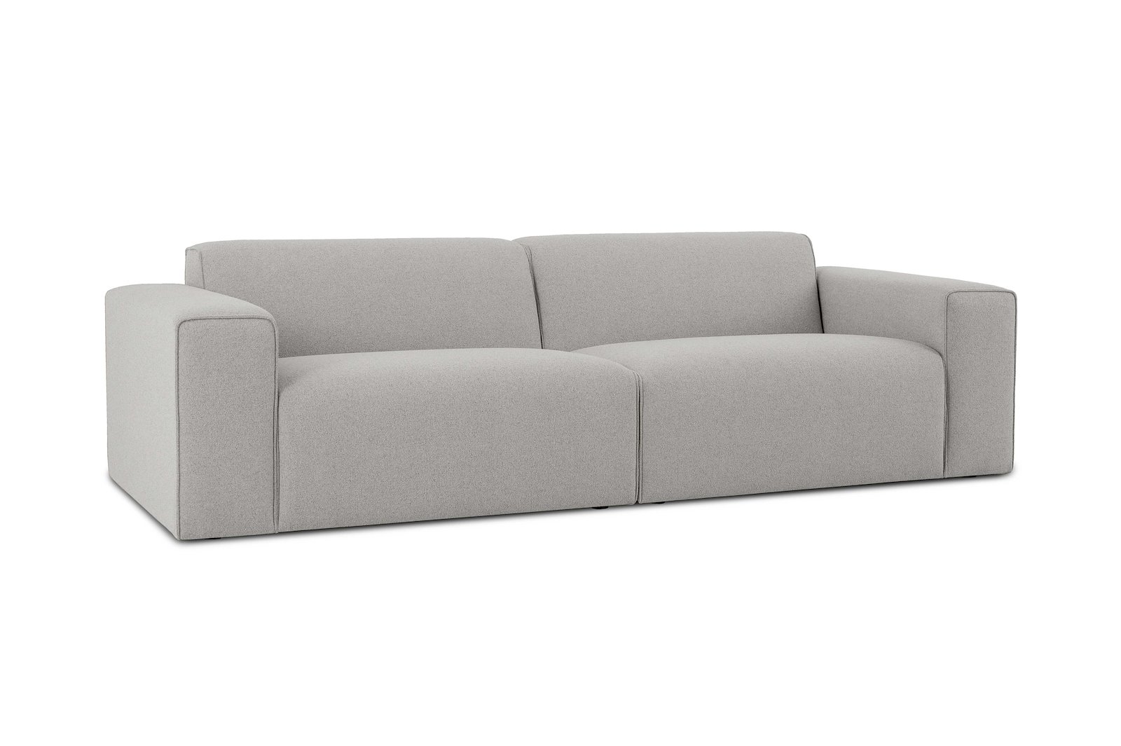 Styl 3-seter duo puter Tekstil Brooklyn 3/1 Light Grey med sorte ben.