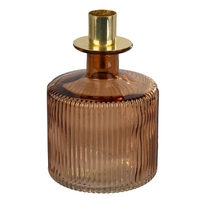 Kerzenhalter aus Glas - ca. 9,5 x 14 cm - 1 Stück