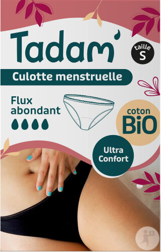 Tadam Culotte Menstruelle Écologique Lavable Flux Abondant Taille L Pièce 1