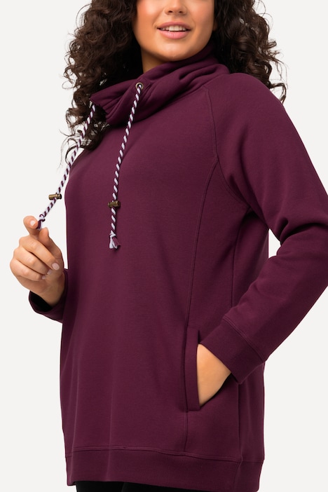 Sweatshirt, weiter Stehkragen, Taschen, Raglan-Langarm