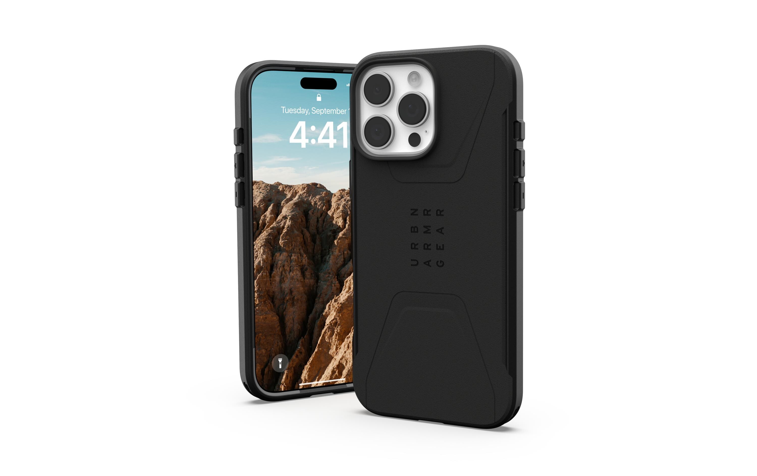 Back Cover Civilian Case iPhone 16 Plus BlackSchutzhülle für das Apple iPhone 16 Plus