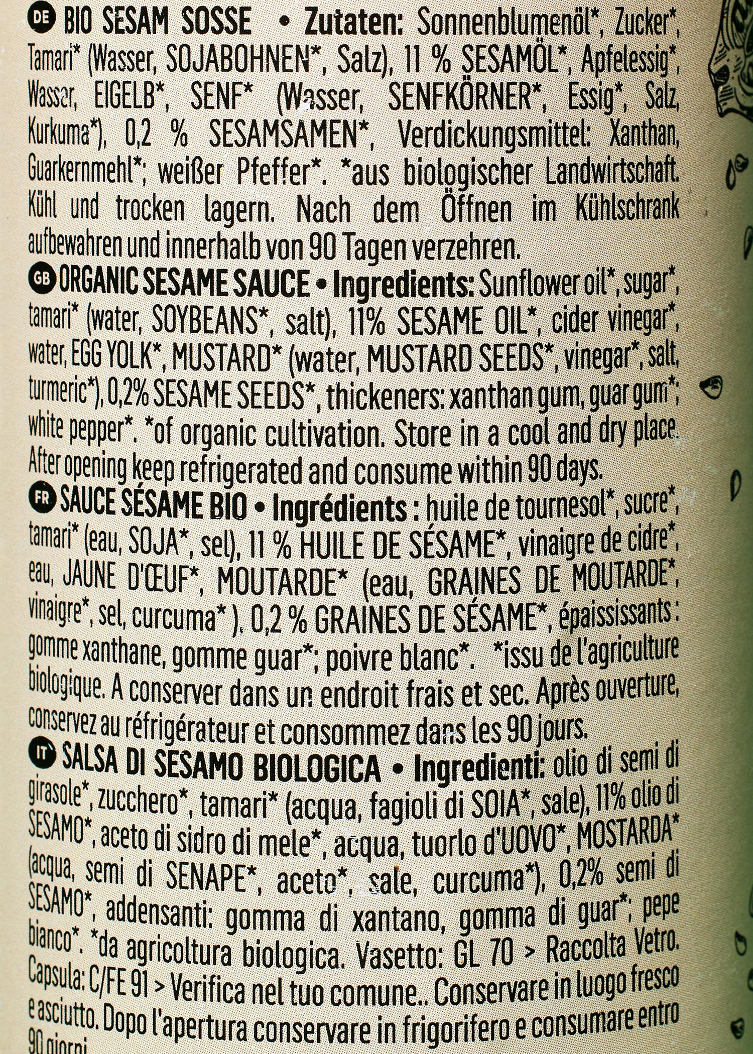 Bio Sesam Soße 250 ml