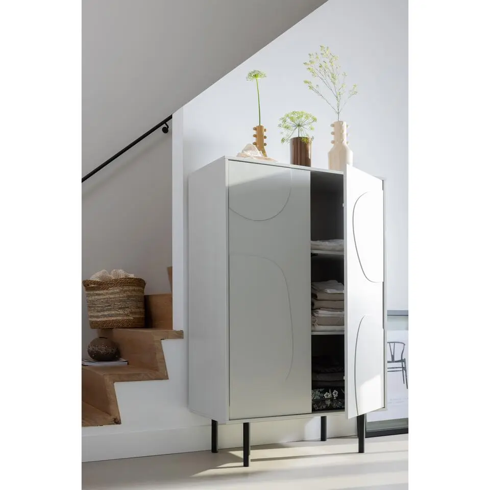 WOOOD Cadiz Opbergkast - Grenen - Mist - 135x85x40