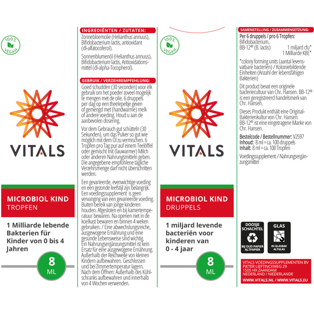 Vitals Microbiol Kind 0-4 Jaar Druppels8 ml