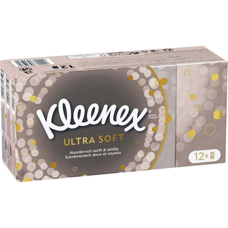 Kleenex Taschentücher Ultra Soft, weiss, 12 Pack à 9 Stück