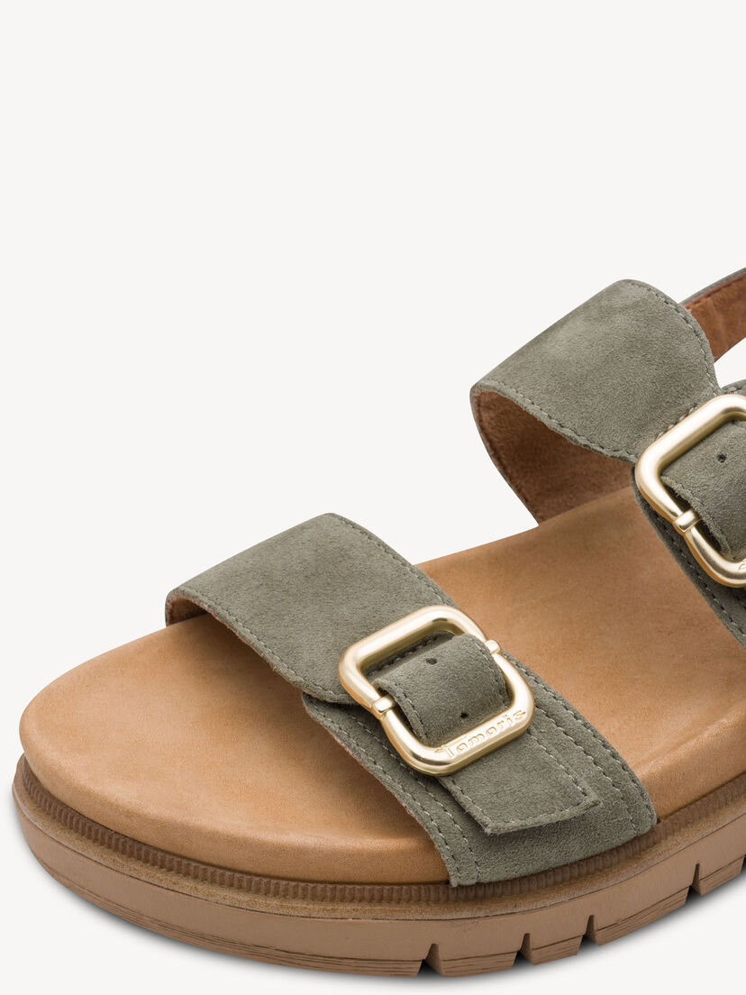 Leren Sandaal - khaki