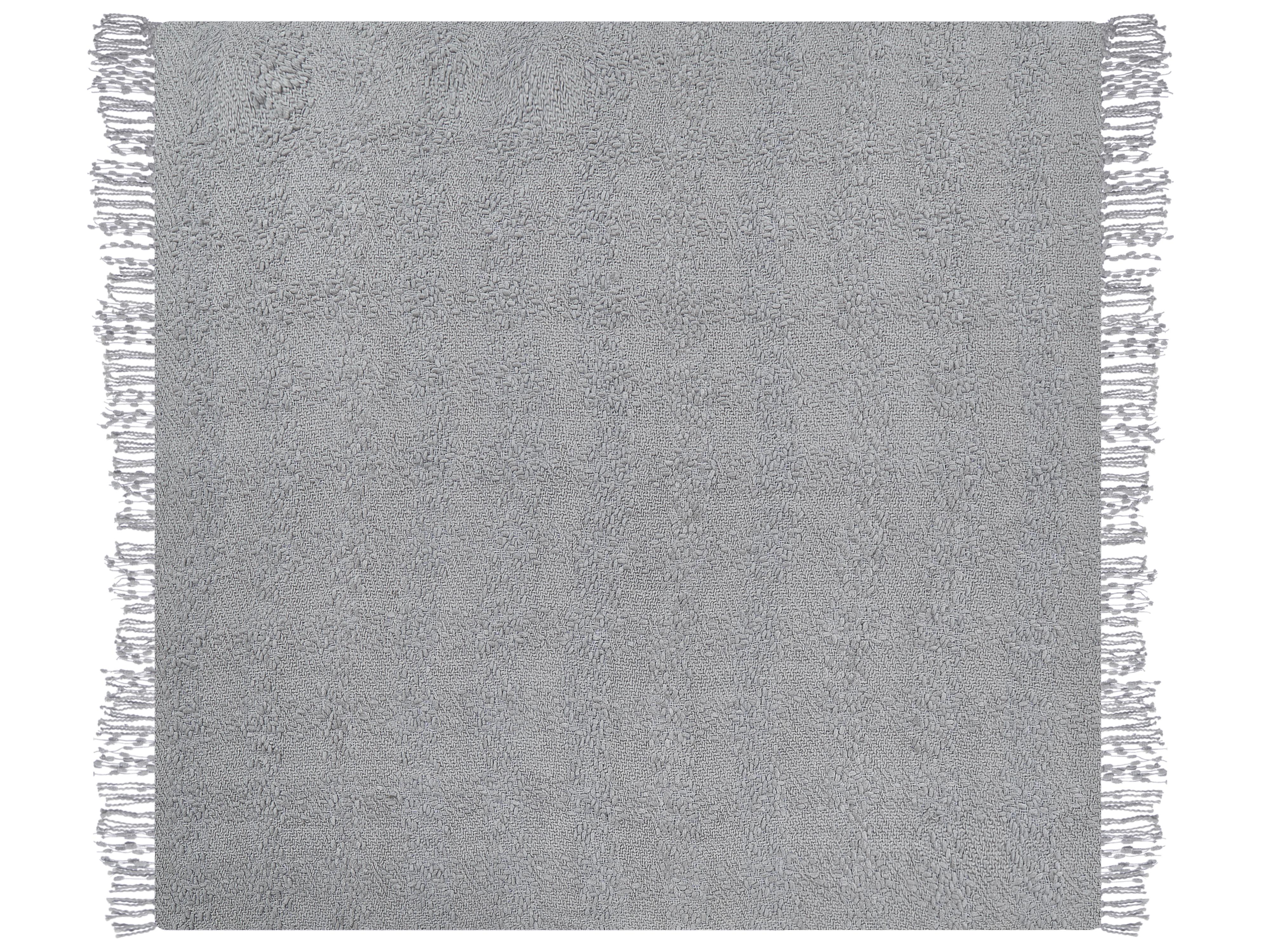 Plaid VELLA Katoen 220 x 240 cm Grijs