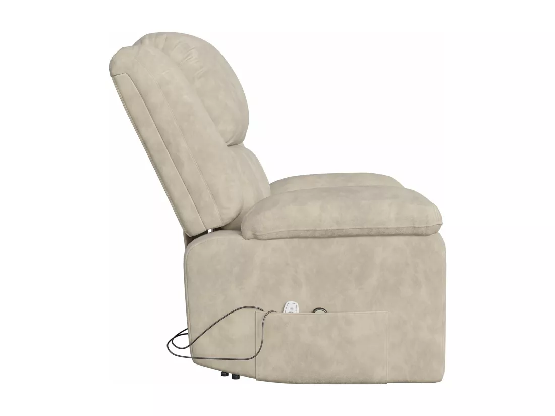 Fauteuil relax électrique en inclinable en Tissu - Girs - L93 x W102 x H106 cm - Gris