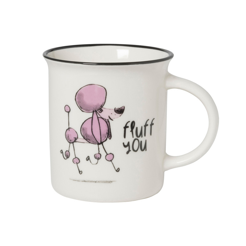 Mok met hond - wit - 300 ml