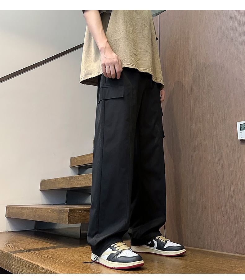 Dandyluxe - Mid Rise Plain Cargo Straight Leg Broek