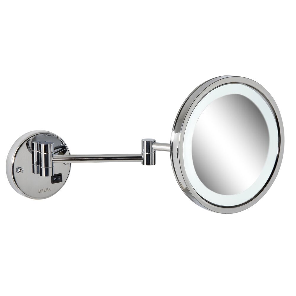 Geesa Mirror scheerspiegel LED-verlichting 2-armig 3x vergrotend ø 215 mm chroom