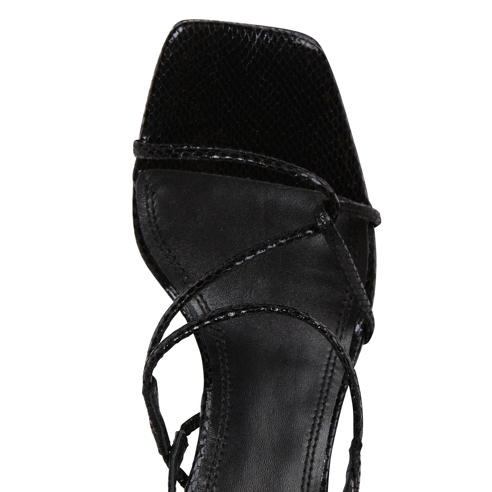 Sandales hautes en cuir | Noir