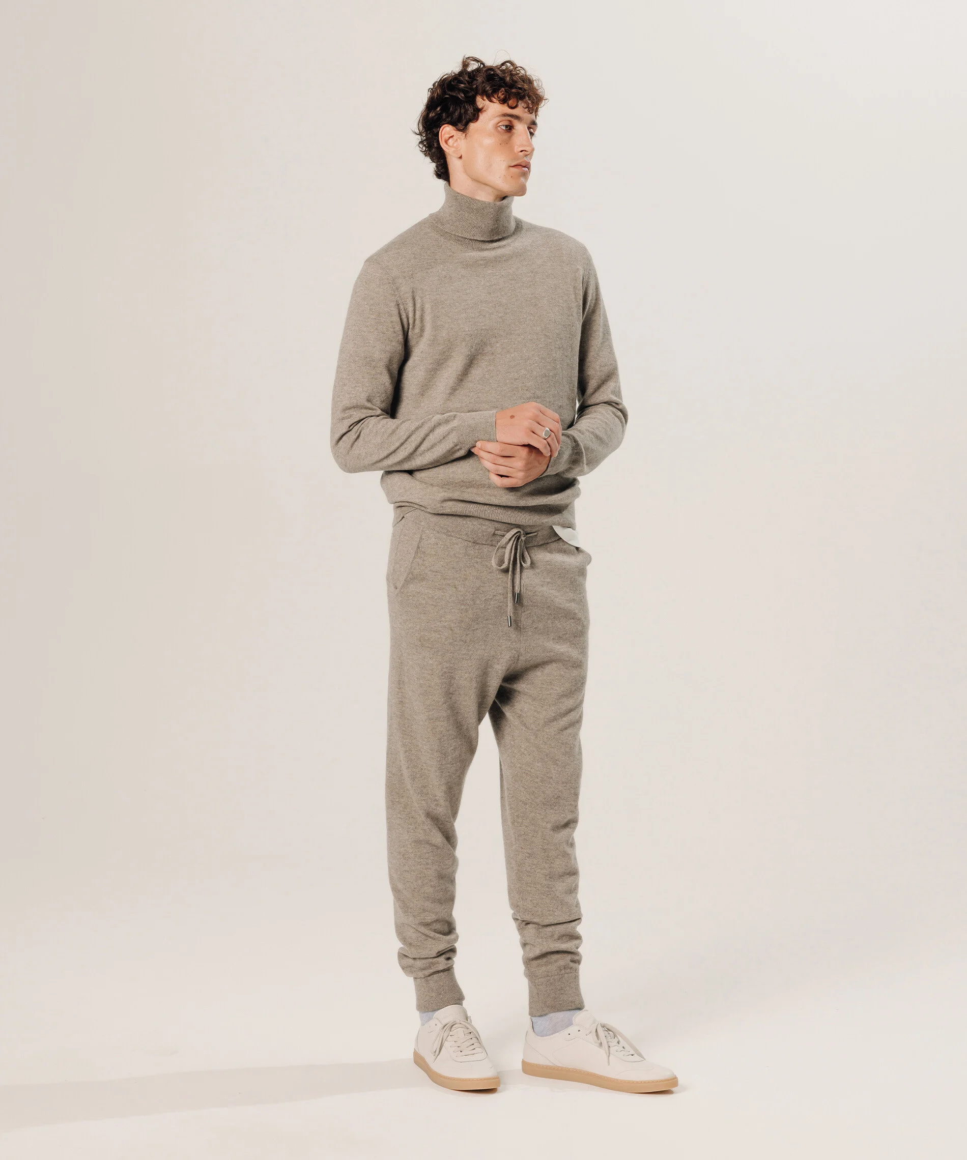 Pantalon jogging en cachemire | Beige