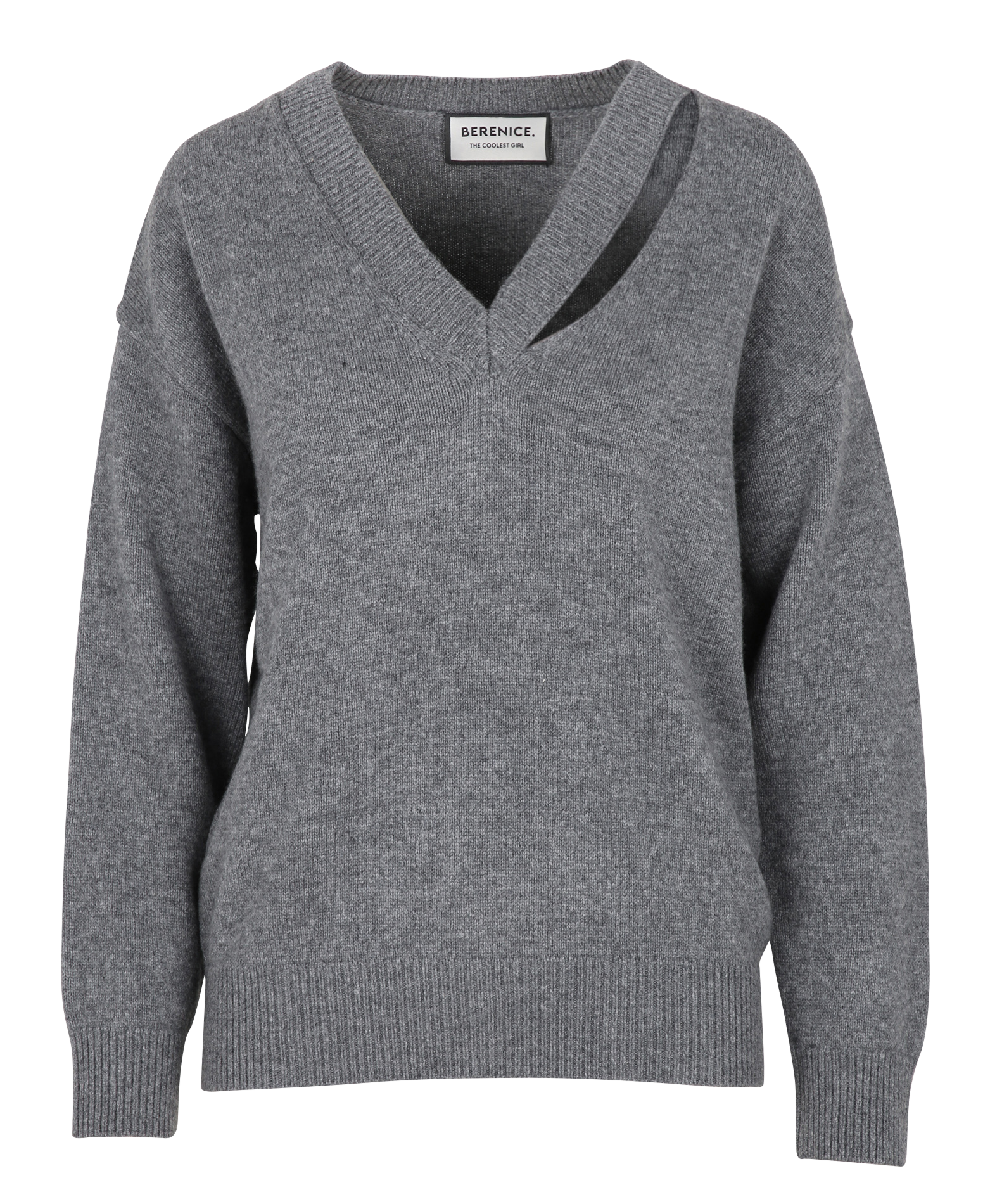 ADELLE - Pull ample à découpes en laine | Noir