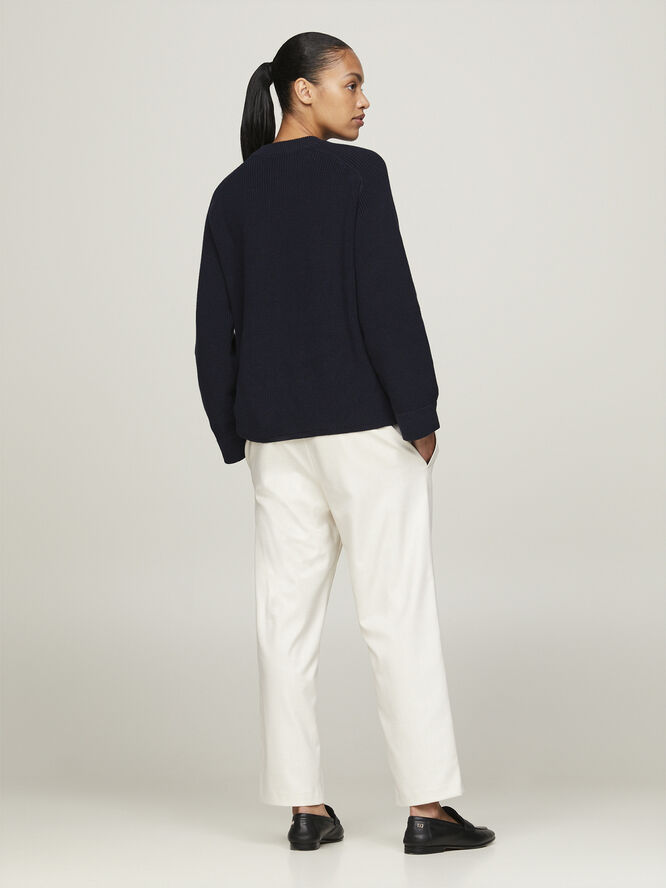 Tommy Hilfiger CO CARDI STITCH C-NK LS SWT Desert sky