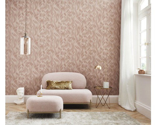 Vliesbehang 10151-05 ELLE Decoratie strepen golven roze