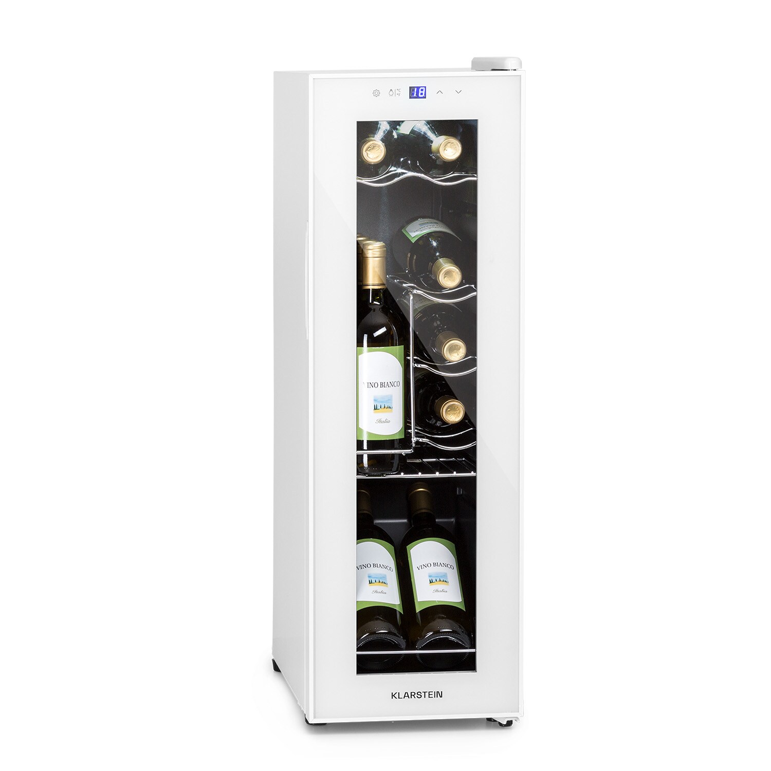 Shiraz 12 Slim Uno Weinkühlschrank 32l/12Fl.Touch 85 W 5-18 °C LED Weiß 32 Liter / 12 Flaschen