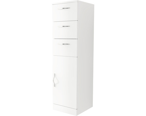 Baden Haus Bahia halfhoge kast, 30 cm breed, wit hoogglans, volledig gemonteerd met beschermfolie, 44797