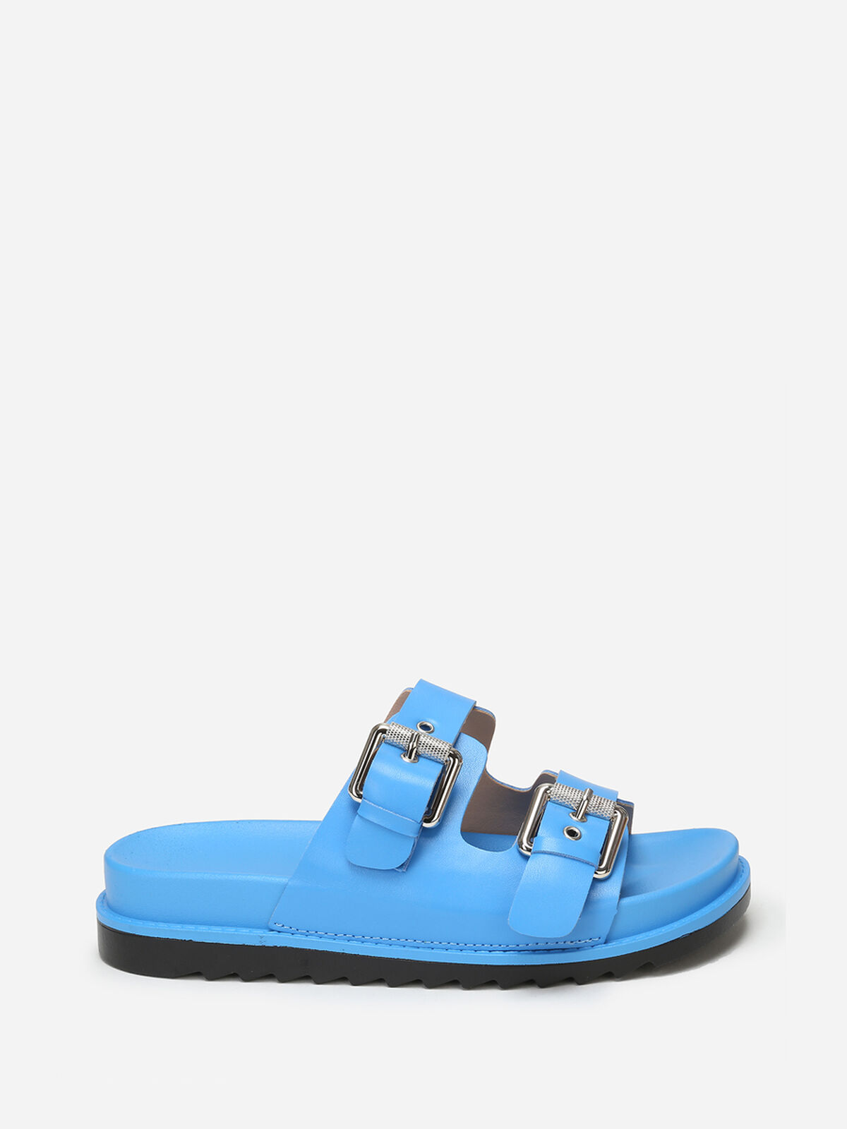 Mules avec brides à boucles- Bleu